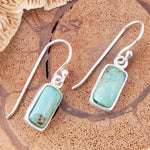 Small Blue Turquoiseand Sterling Silver Drop Earrings - Barse Jewelry