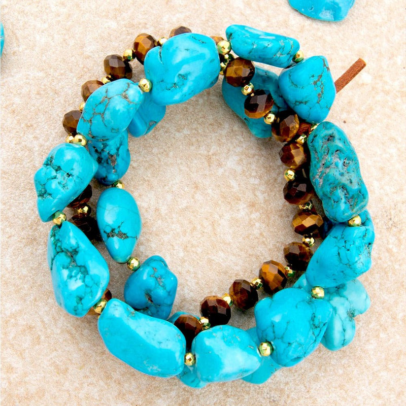 Smoky Brown Tiger's Eye Golden Bracelet Set - Barse Jewelry