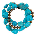 Smoky Brown Tiger's Eye Golden Bracelet Set - Barse Jewelry