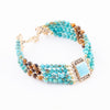 Smoky Quartz and Blue Turquoise Golden Statement Bracelet - Barse Jewelry
