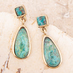 Smooth Teardrop Earring - Chrysocolla - Barse Jewelry