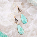 Soledad Blue Amazonite and Golden Earrings - Barse Jewelry