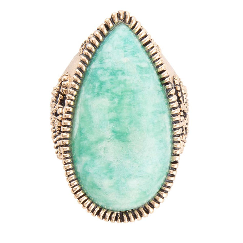 Soledad Blue Amazonite Golden Bronze Ring - Barse Jewelry