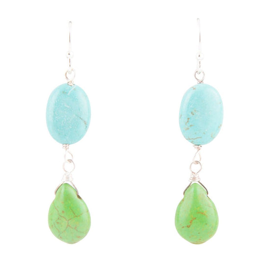 Springtide Green Magnesite and Sterling Silver Earrings