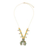 Squash Blossom Statement Blue Turquoise Golden Necklace - Barse Jewelry