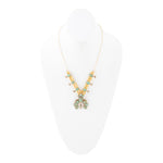 Squash Blossom Statement Blue Turquoise Golden Necklace - Barse Jewelry