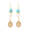 St. Guadalupe Blue Magnesite Golden Drop Earrings - Barse Jewelry