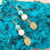 St. Guadalupe Blue Magnesite Golden Drop Earrings - Barse Jewelry