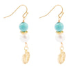 St. Guadalupe Blue Magnesite Golden Drop Earrings - Barse Jewelry