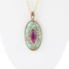 Stacked Stone Blue and Purple Turquoise Pendant Chain Necklace - Barse Jewelry