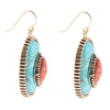 Stacked Stone Blue Turquoise Golden Drop Earrings - Barse Jewelry