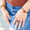 Stamped Orange Carnelian Golden Cuff Bracelet - Barse Jewelry