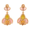 Stargazer Green and Pink Golden Post Drop Earrings - Barse Jewelry