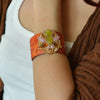 Stargazer Green Jasper Golden Leather Cuff Bracelet - Barse Jewelry