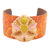 Stargazer Green Jasper Golden Leather Cuff Bracelet - Barse Jewelry