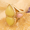 Stargazer Green Jasper Golden Statement Ring - Barse Jewelry