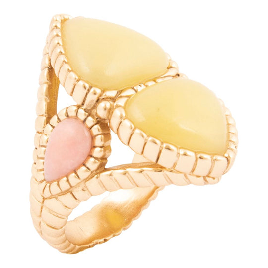 Stargazer Green Jasper Golden Statement Ring