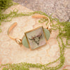 Steer Skull Green Aventurine Golden Cuff Bracelet - Barse Jewelry