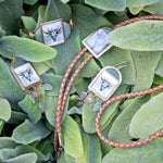 Steer Skull Green Aventurine Golden Leather Bolo Necklace - Barse Jewelry