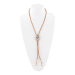 Steer Skull Green Aventurine Golden Leather Bolo Necklace - Barse Jewelry