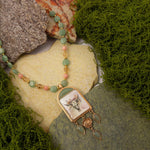 Steer Skull Green Aventurine Golden Pendant Necklace - Barse Jewelry