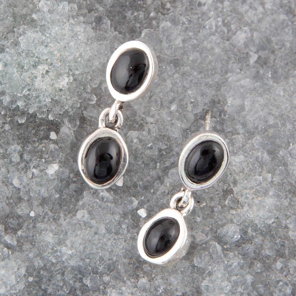 Sterling Silver Black Onyx Drop Earrings - Barse Jewelry