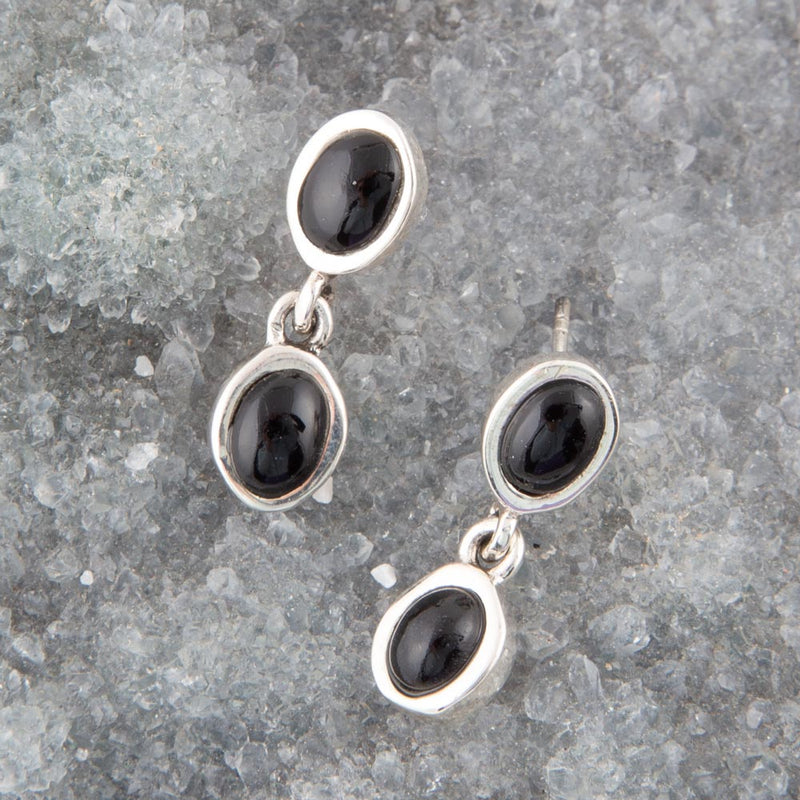 Sterling Silver Black Onyx Drop Earrings - Barse Jewelry