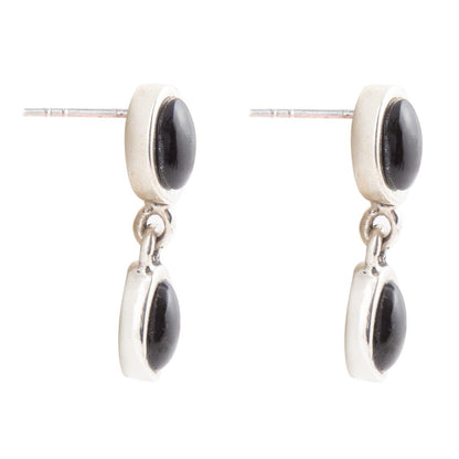 Sterling Silver Black Onyx Drop Earrings - Barse Jewelry