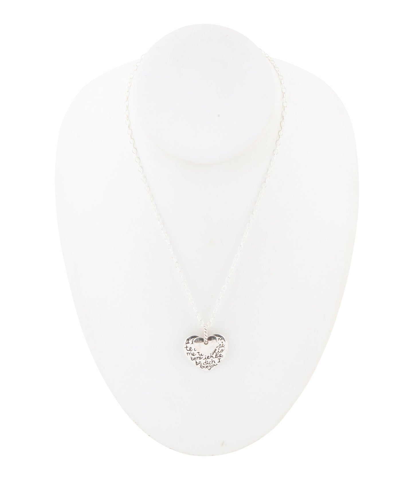 Sterling Silver Engraved Heart Pendant Neckalce - Barse Jewelry