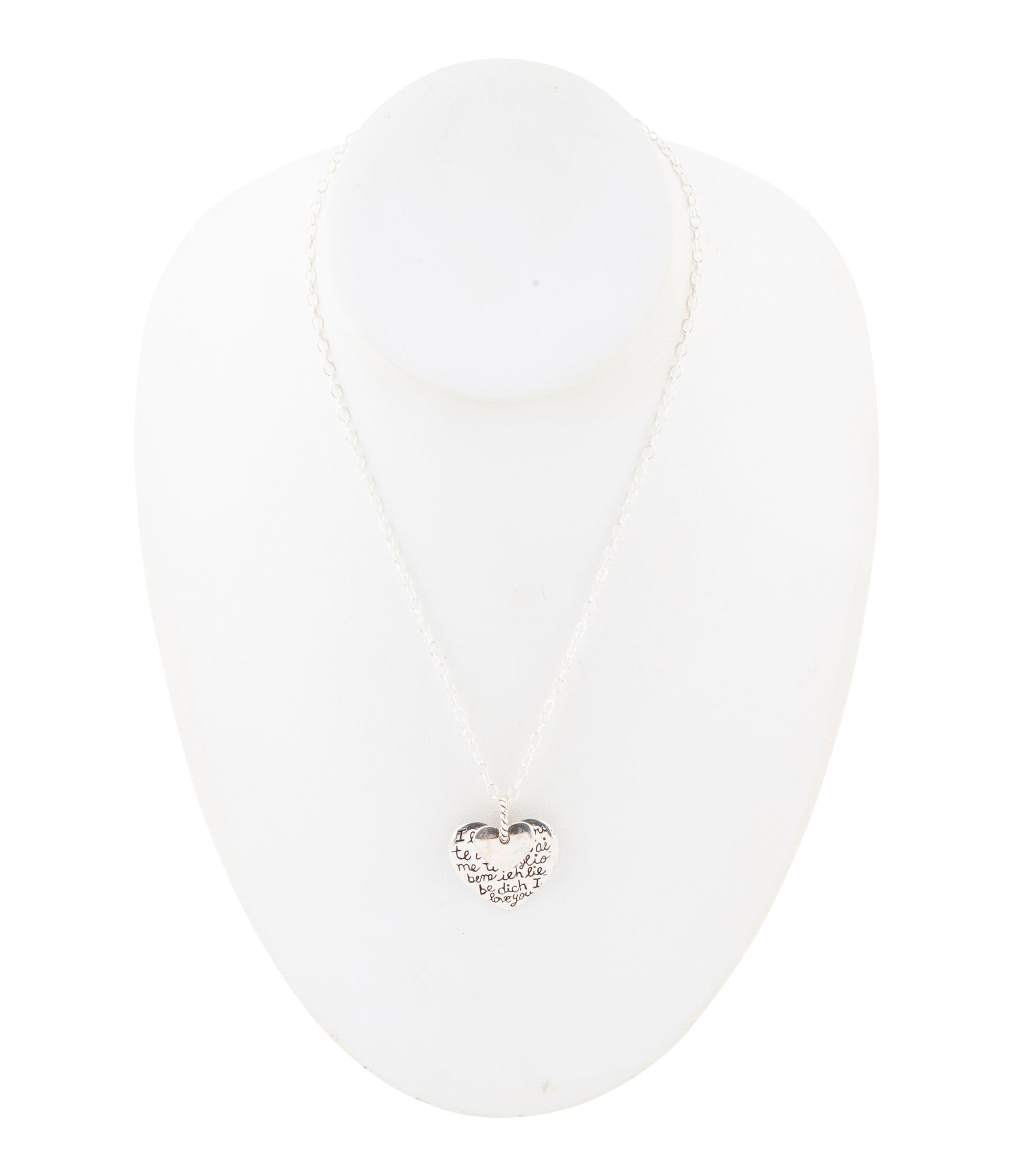 Sterling Silver Engraved Heart Pendant Neckalce - Barse Jewelry