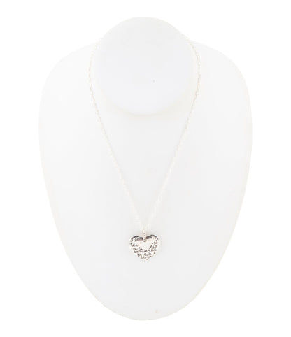 Sterling Silver Engraved Heart Pendant Neckalce - Barse Jewelry