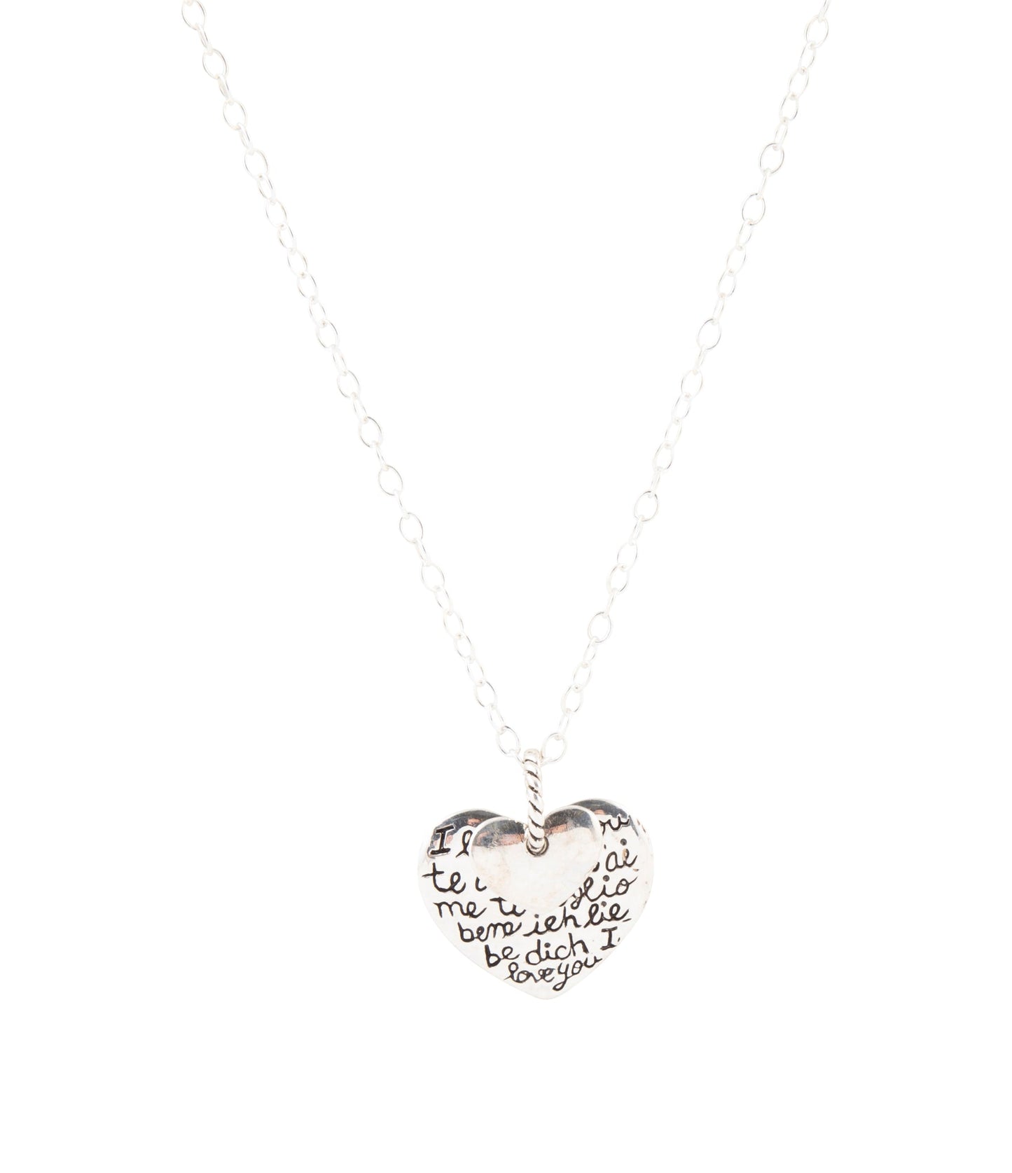 Sterling Silver Engraved Heart Pendant Neckalce - Barse Jewelry