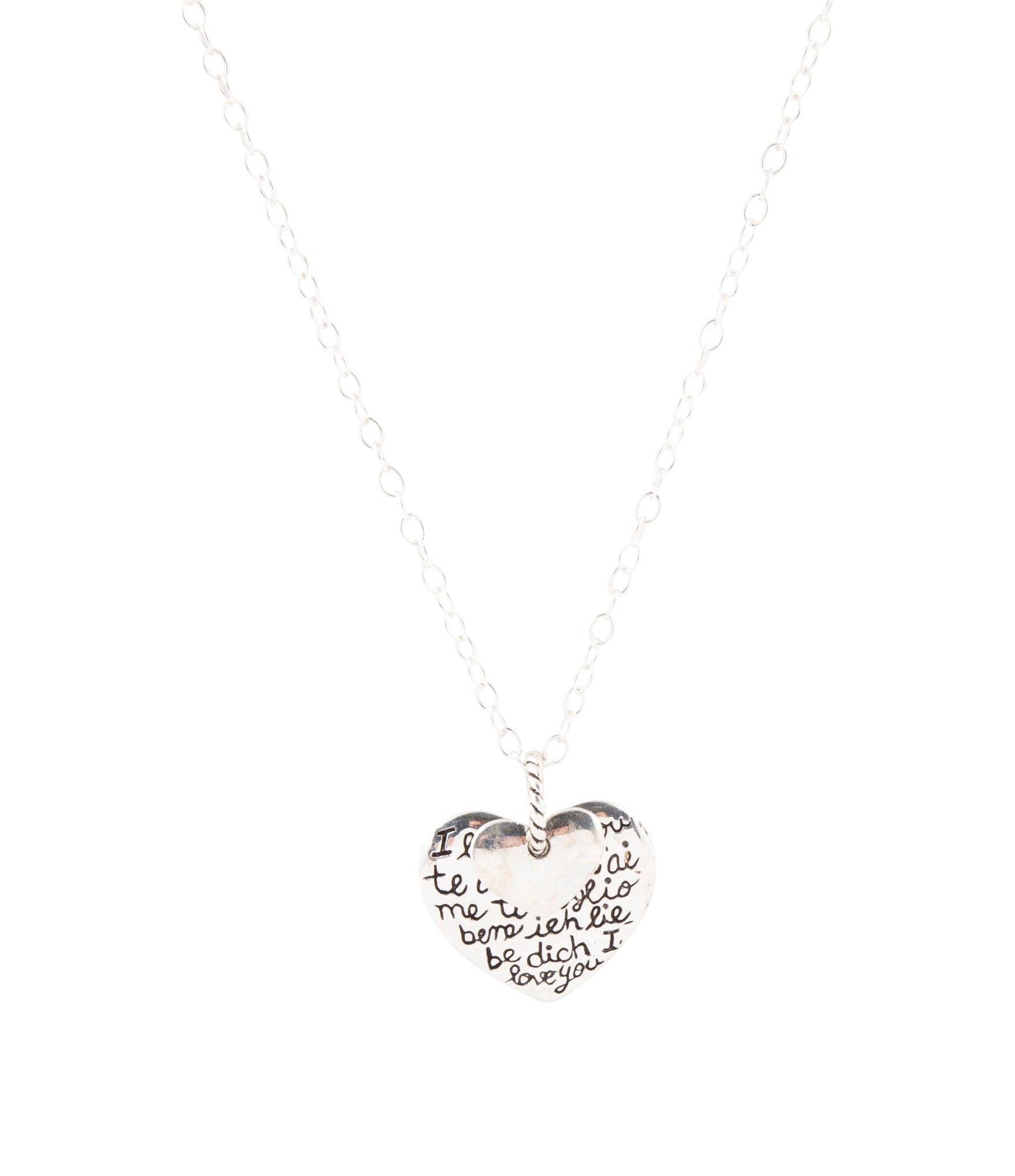 Sterling Silver Engraved Heart Pendant Neckalce - Barse Jewelry