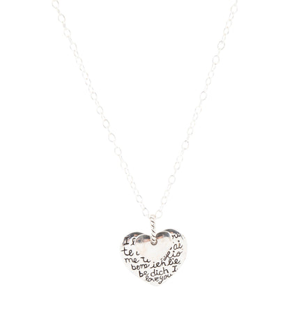 Sterling Silver Engraved Heart Pendant Neckalce - Barse Jewelry
