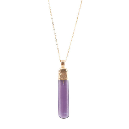 Straightaway Purple Amethyst Golden Necklace