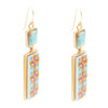 Talavera Tile and Blue Turquoise Golden Dangle Earrings - Barse Jewelry