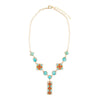 Talavera Tile and Blue Turquoise Golden Y - Neck - Barse Jewelry
