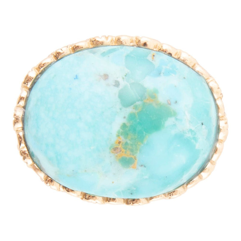 Terra Blue Turquoise Golden Statement Ring - Barse Jewelry