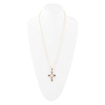 The Light White Mother of Pearl Cross Pendant Golden Necklace - Barse Jewelry