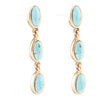 Three Times the Blue Turquoise Golden Drop Earrings - Barse Jewelry