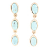 Three Times the Blue Turquoise Golden Drop Earrings - Barse Jewelry