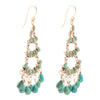 Thriple the Blue Turquoise Golden Chandelier Earrings - Barse Jewelry
