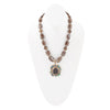 Tribecca Green Abalone and Brown Smoky Quartz Golden Statement Necklace - Barse Jewelry