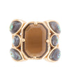 Tribecca Smoky Brown Quartz and Abalone Statement Golden Ring - Barse Jewelry