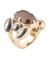Tribecca Smoky Brown Quartz and Abalone Statement Golden Ring - Barse Jewelry