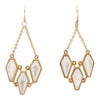 Trillion White Mother of Pearl Golden Drop Earrings - Barse Jewelry
