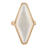 Trillion White Mother of Pearl Golden Ring - Barse Jewelry