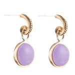 Tucson Charm Purple Quartz Gold Drop Earrings - Barse Jewelry