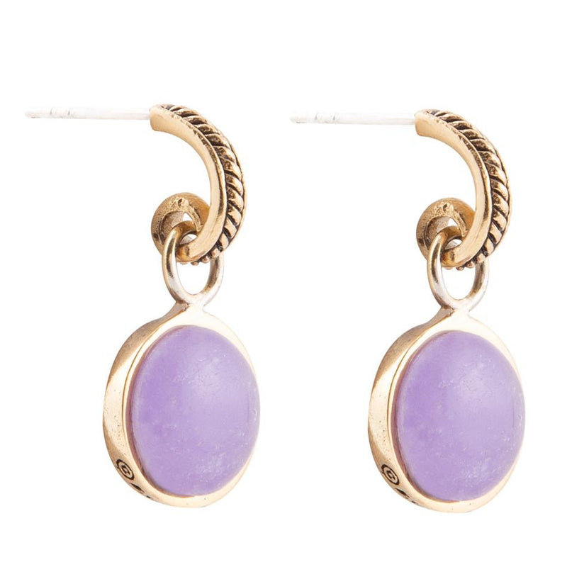 Tucson Charm Purple Quartz Gold Drop Earrings - Barse Jewelry