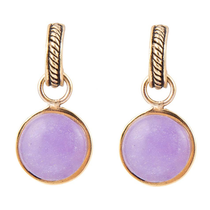 Tucson Charm Purple Quartz Gold Drop Earrings - Barse Jewelry